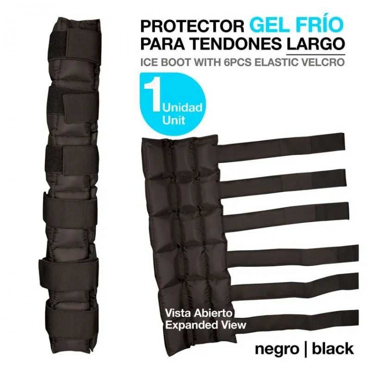 PROTECTOR GEL FRIO PARA TENDONES LARGO NEGRO UNIDAD