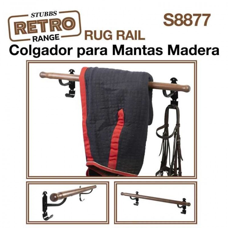 COLGADOR MANTAS MADERA STUBBS RETRO RUG RAIL S8877