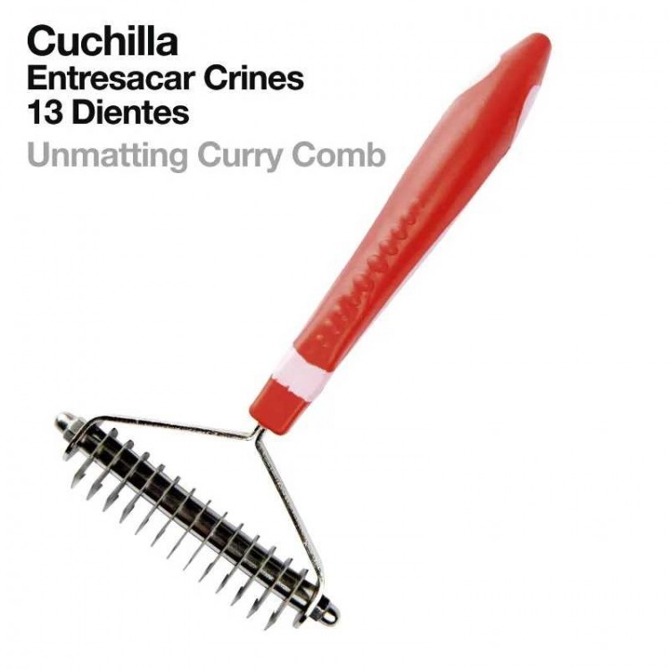 CUCHILLA ENTRESACAR CRINES 13-DIENTES 836 ROJO