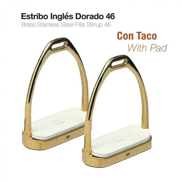 ESTRIBO INGLÉS INOXIDABLE DORADO 22108B-46