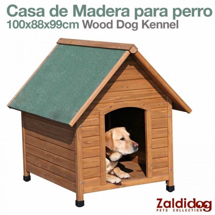 PERRO CASA MADERA 100x88x99cm