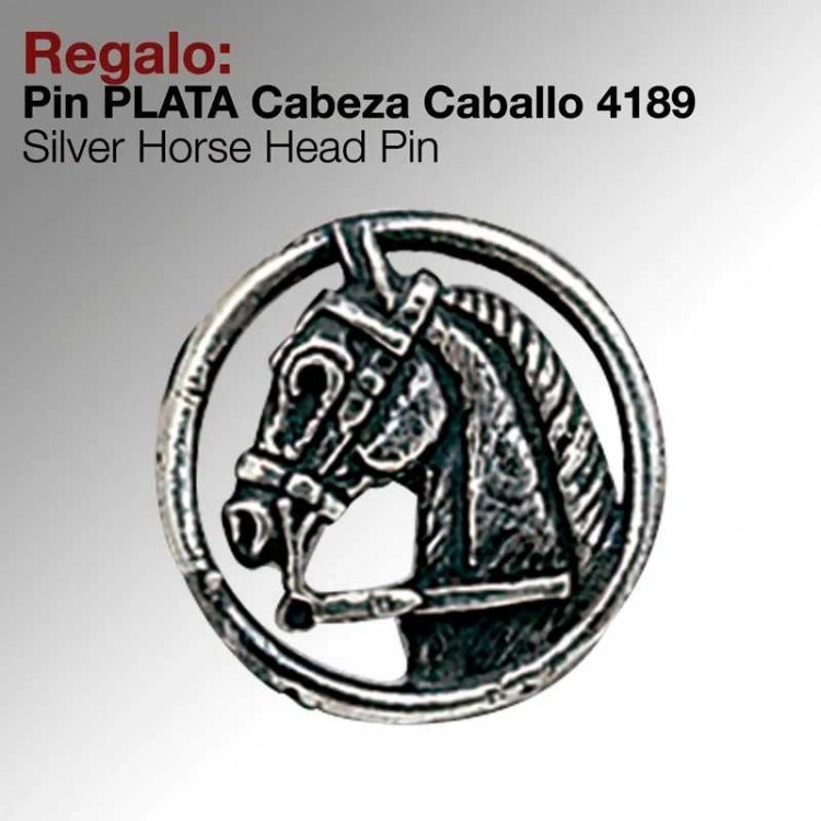 REGALO PIN -PLATA- CABEZA CABALLO 4189