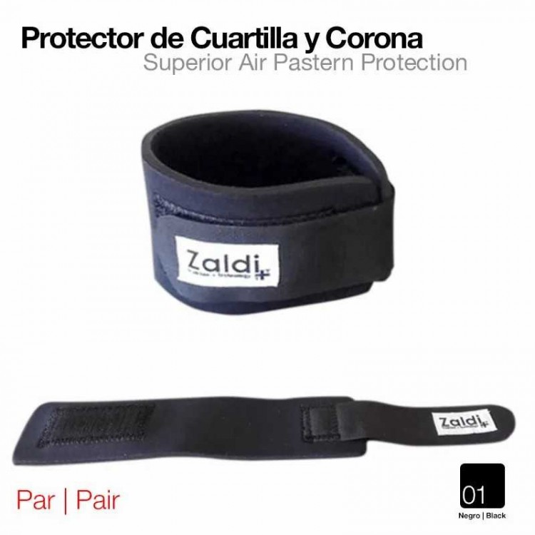 PROTECTOR DE CUARTILLA Y CORONA ZALDI NEGRO 