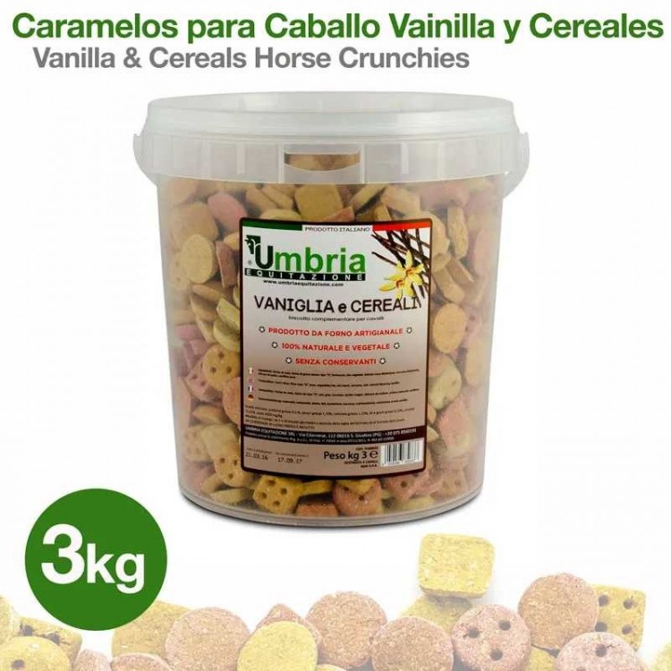 CARAMELOS PARA CABALLO VAINILLA Y CEREALES 3Kg