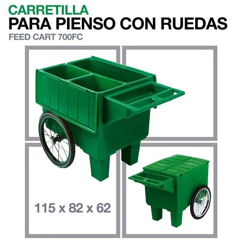 CARRETILLA PARA PIENSO CON RUEDAS 700FC 115X82X62,