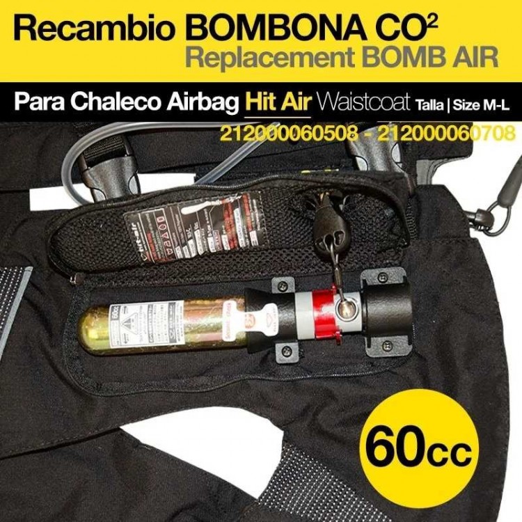 CHALECO AIRBAG HIT AIR BOMBONA 60CC MLV-C tallas:L-XL