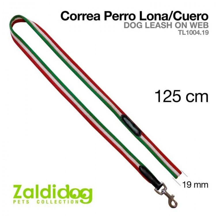 PERRO CORREA LONA/CUERO TL1004.19 125cm X 19mm