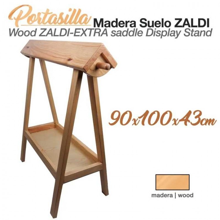 PORTASILLA MADERA SUELO ZALDI 90x100x43cm