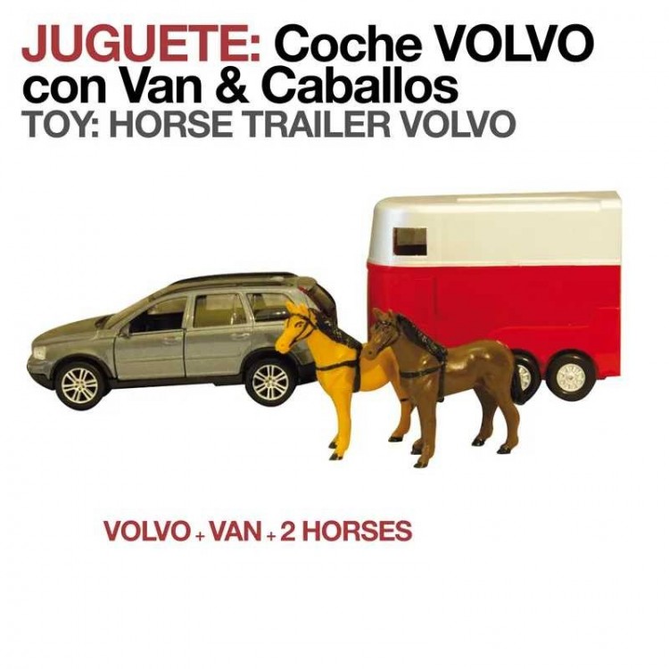 JUGUETE: COCHE VOLVO CON VAN & CABALLOS 2295