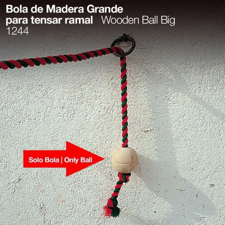 BOLA MADERA GRANDE PARA TENSAR RAMAL