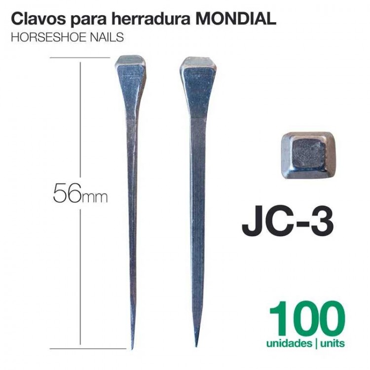 CLAVOS PARA HERRADURAS MONDIAL JC-3 100uds