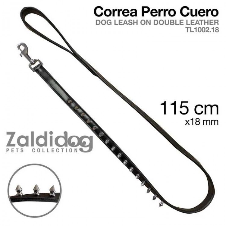 PERRO CORREA CUERO TL1002.18 115cm X 18mm NEGRO