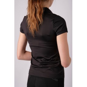 Polo Negro Mujer M/C