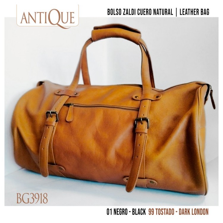 BOLSO ZALDI ANTIQUE 3918 CUERO NATURAL