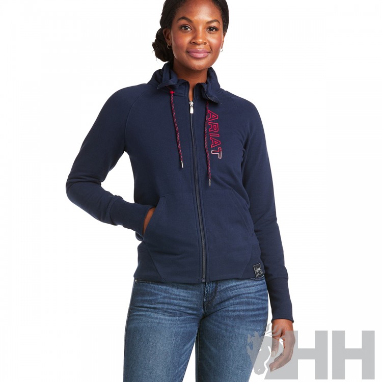 SUDADERA ARIAT TEAM LOGO FULL ZIP MUJER