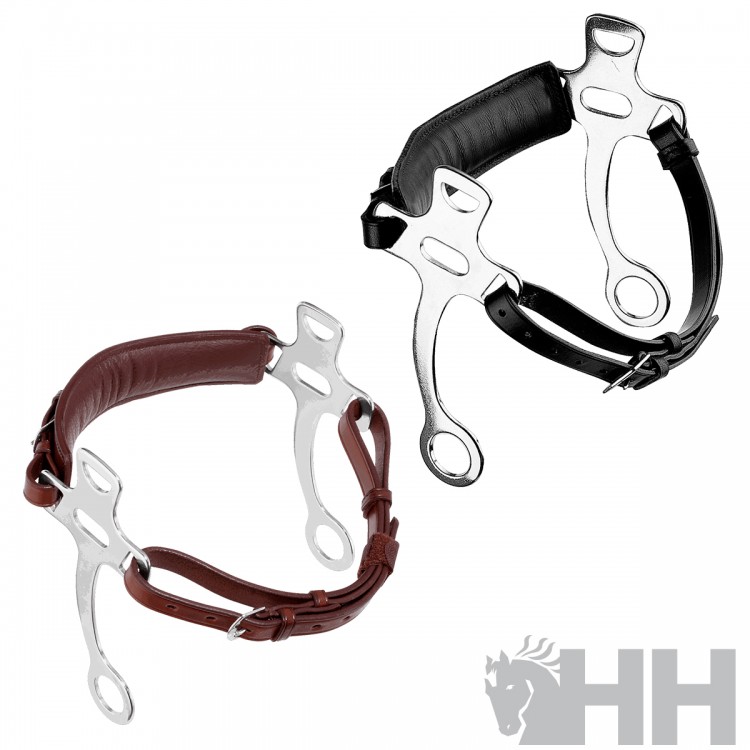 Bocado Sprenger Basic Hackamore Acero Inoxidable HS Muserola/Cadenilla Cuero