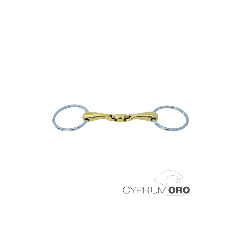 FILETE SEFTON CYPRIUM ORO ANILLA EMBOCADURA HUECA PARTIDA DOBLE GROSOR 14 MM