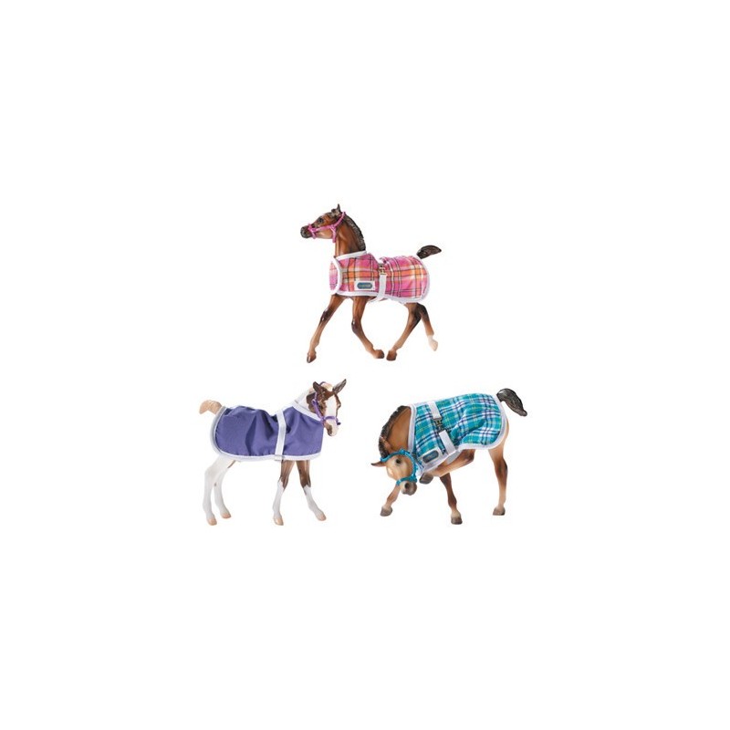 BREYER 2475 - FOAL BLANKET - 3 PIECE ASSORT.WITH HALTER (3 MANTAS POTRILLOS) - Colección TRADITIONAL