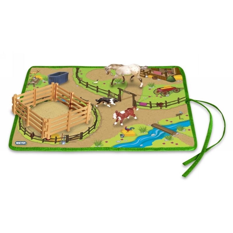 BREYER 5934/591054 - ROLL AND GO WESTERN PLAY SET (ANIMALES DE LA GRANJA)-Colección STABLEMATES