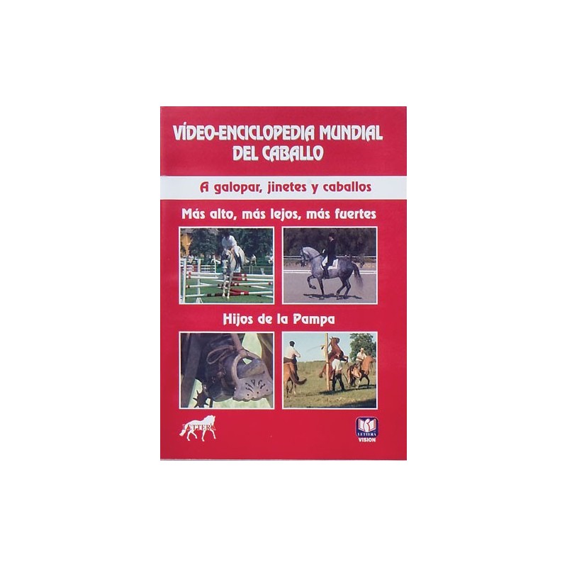 DVD VÍDEO-ENCICLOPEDIA MUNDIAL DEL CABALLO. A GALOPAR, JINETES Y CABALLOS. MÁS ALTO, MÁS LEJOS, MÁS