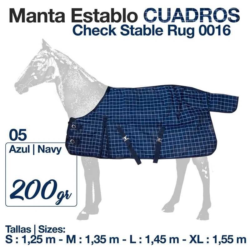 MANTA ESTABLO CUADROS AZUL 0016 200gr